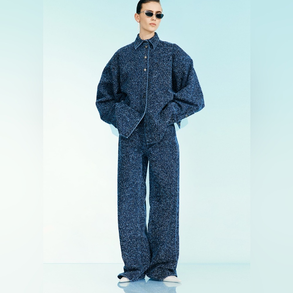 OVERSIZED BOUCLÉ DENIM JACKET XXL